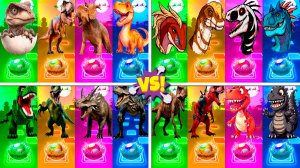 Динозавры МЕГАМИКС 305-308 уровни - Мультики про Динозавров | МУЛЬТФИЛЬМЫ ДИНОЗАВРЫ в Tiles Hop