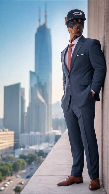 Собака в костюме: стиль и уверенность! #стиль #собака #креатив