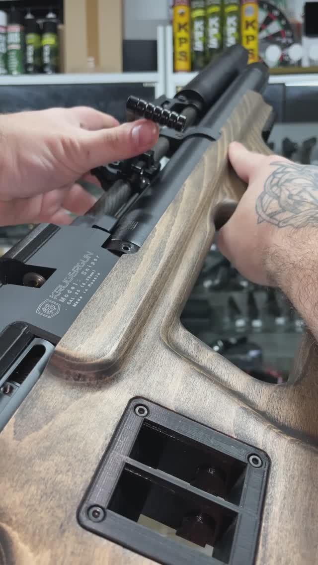 Пневматическая винтовка Krugergun Снайпер Буллпап 6.35 мм (500 мм. передний взвод. редуктор. дерево)
