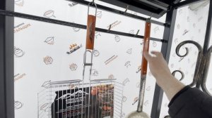 Мангал Арт 0252 с крышей  и печкой