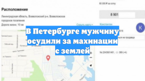 В Петербурге мужчину осудили за махинации с землей