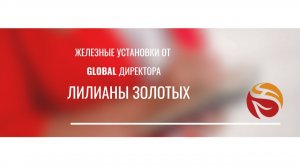 ЖЕЛЕЗНЫЕ УСТАНОВКИ ОТ GLOBAL-ДИРЕКТОРА Лилианы Золотых
