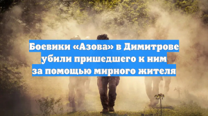 В Димитрове боевики «Азова» убили пришедшего к ним за помощью мирного жителя