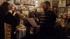 Панихида по усопшим в келии схимонахини Феодосии. Архив.