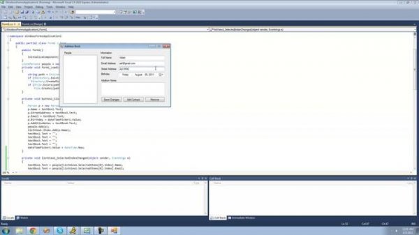 C# Beginners Tutorial - 172 - Project 4 Address Book, Updating Information and Removing People