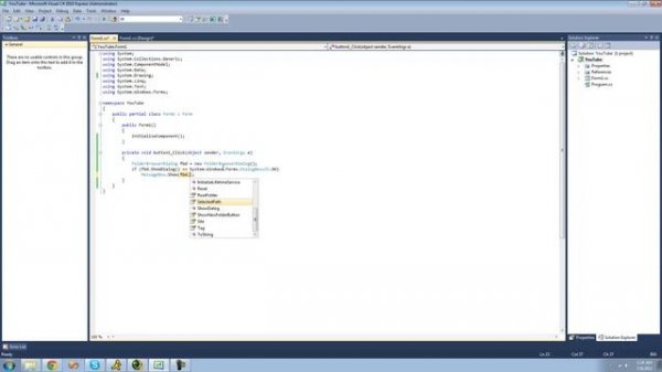 C# Beginners Tutorial - 56 - FolderBrowserDialog
