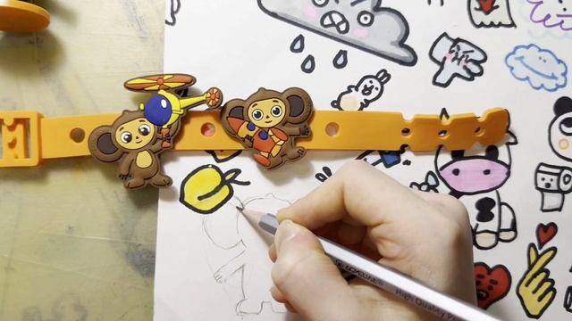 Рисую Чебурашку на плакате