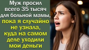 Муж просил всего 35 тысяч для  мамы, пока я случайно не узнала, куда на самом деле уходили  деньги