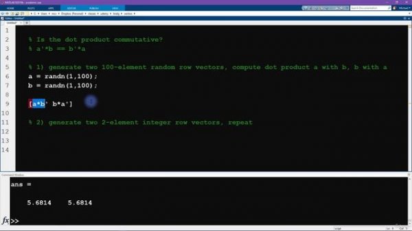 14. Code challenge is the dot product commutative