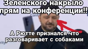 ЗЕЛЕНСКОГО ВШТЫРИЛО ПРЯМ ВО ВРЕМЯ КОНФЕРЕНЦИИ РЮТТЕ ГОВОРЯЩИЙ С СОБАКАМИ