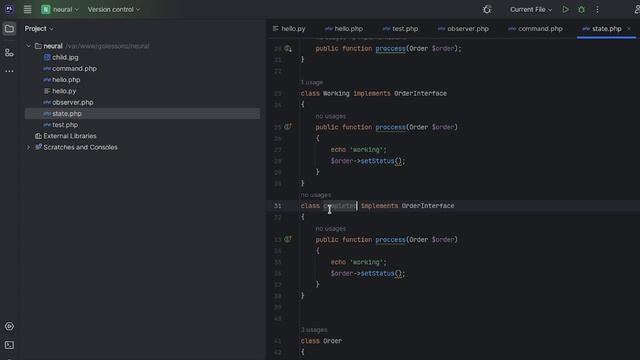 Поведенческий шаблон проектирования Состояние. PHP смотреть онлайн