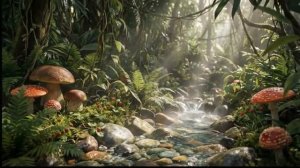 Лесная сказка_ прогулка среди грибов и тишины _ Звуки леса, пение птиц, расслабл