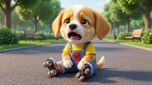 💔 Весёлый день щенка закончился слезами... Но мама пришла, чтобы утешить и обнять его ❤️🐶🌧️