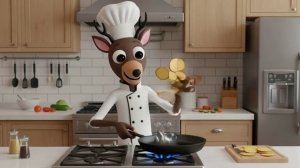 Олень из Роблокс готовит!