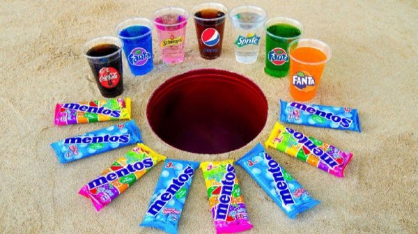 ВИДЕО ДЛЯ ДЕТЕЙ. ФАНТА, КОЛА, МЕНТОС. БОЛЬШОЙ ВЗРЫВ