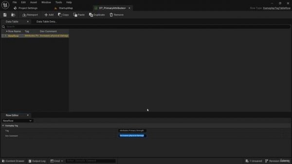 03. Creating Gameplay Tags from Data Tables