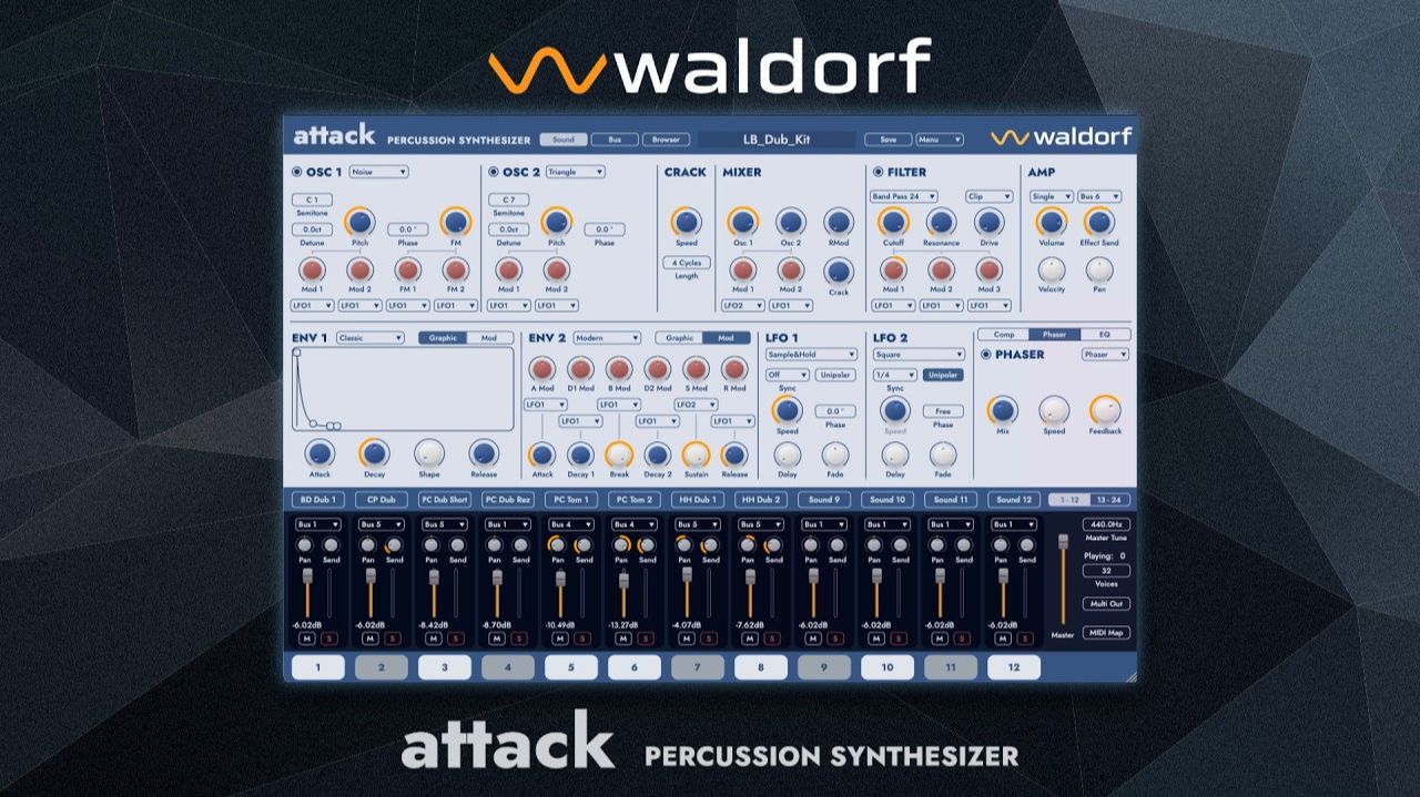 Waldorf Attack 3: Percussion Synth Plugin | No Talking Demo