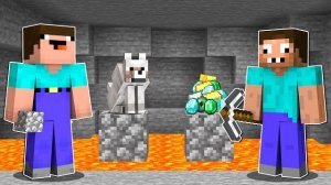 КОГО СПАСУТ НУБ И ПРО: СОБАКУ ИЛИ РЕСУРСЫ В МАЙНКРАФТ ! НУБИК И ПРО ТРОЛЛИНГ ЛОВУШКА MINECRAFT !