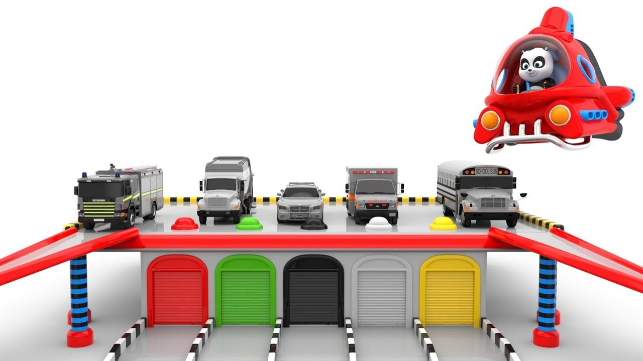 Сборка игрушечных машинок, парковка и раскрашивание игрушечных машинок - Пинки и Панда смотреть онлайн