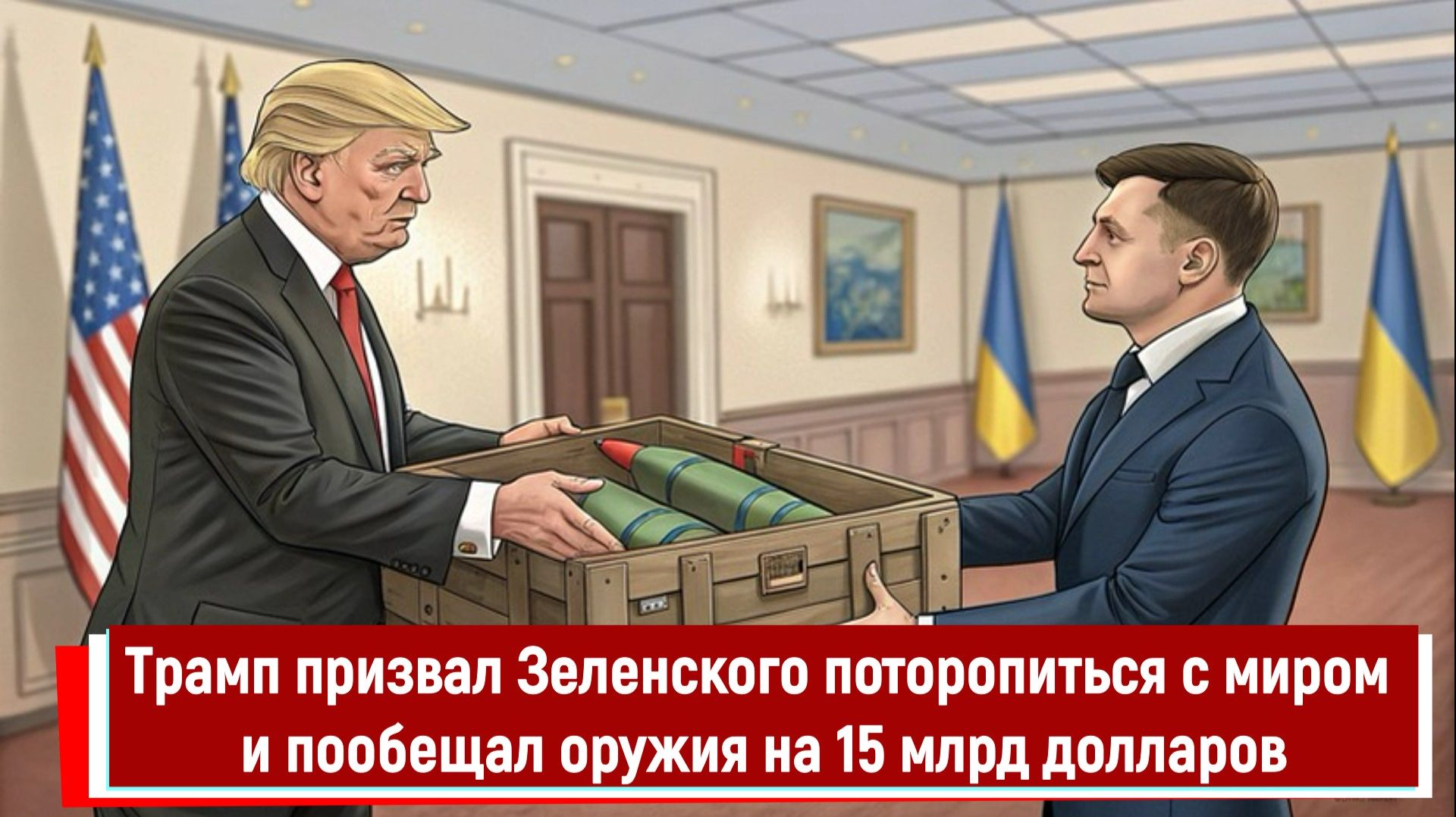 Трамп призвал Зеленского поторопиться с миром и пообещал оружия на 15 млрд долларов смотреть онлайн