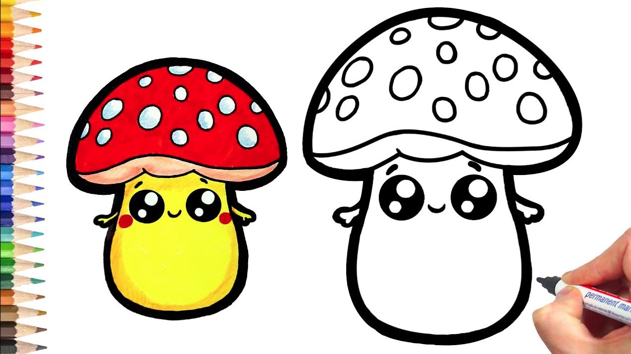 Как нарисовать гриб мухомор. Рисунок и раскраска МУХАМОРА. смотреть онлайн