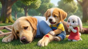 😭🎈 Папа Щенка упал, пытаясь достать воздушный шарик.. То, что сделал малыш дальше, растрогало всех