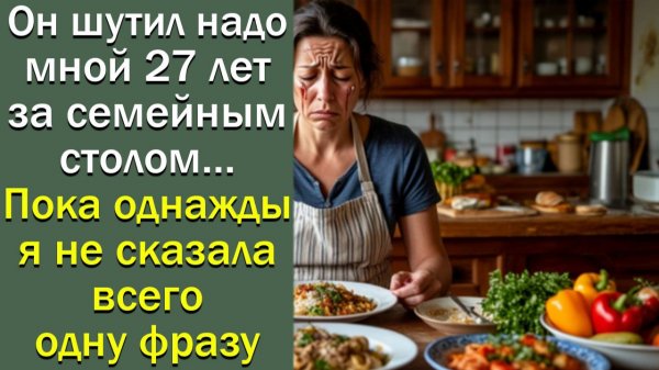 Он шутил надо мной 27 лет за семейным столом… Пока однажды я не сказала всего одну фразу