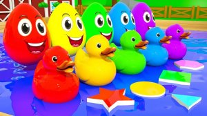 Песни «Колеса на автобусе» и «Пять маленьких утят» - Яйца-сюрпризы - Детские стишки и песенки