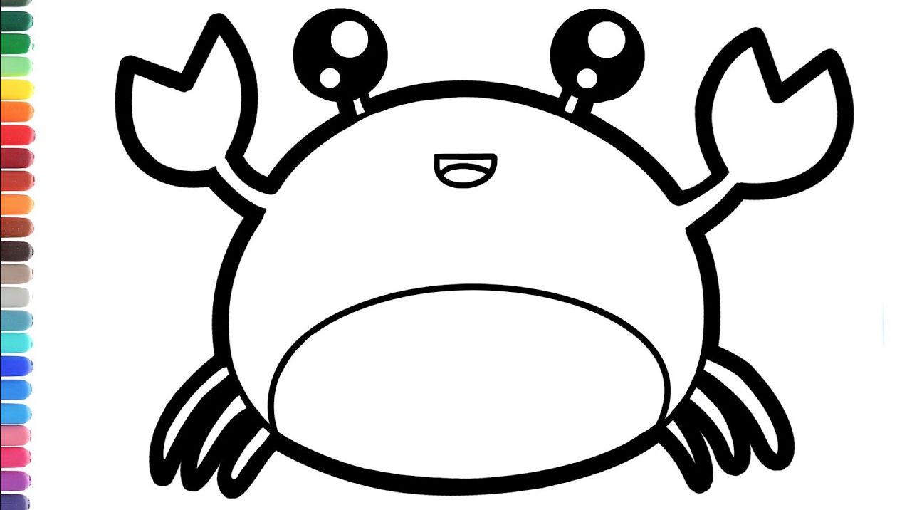 Как нарисовать краба . Рисунок и раскраска краба смотреть онлайн