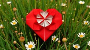 Сердце из бумаги оригами