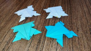 Прыгающая лягушка. Оригами лягушка. Как сделать прыгающую лягушку.