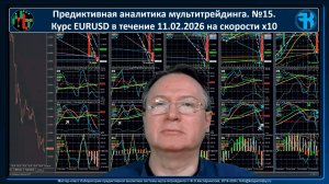 11.02.2026 №15. Предиктивная аналитика мультитрейдинга с курсом EURUSD (евро в $) на скорости x10