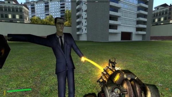 He's following me again.