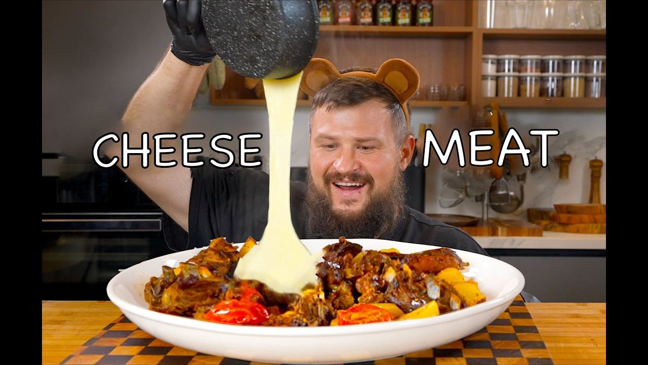 Giant Meat Platter with Melted Cheese | Roasted Veggies & Feast MUKBANG, АСМР МУКБАНГ, 먹방, 大食い, 谢尔盖 смотреть онлайн