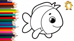 Мультик - раскраска для детей РЫБКА. Учимся как рисовать РЫБУ // ОБУЧАШКА ТВ
