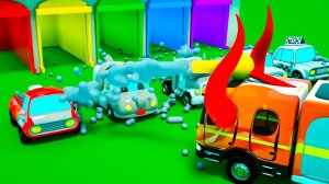 Песня про купание в машине - Собака Бинго - Злой монстр-пожарная машина украл краски Детские песенки