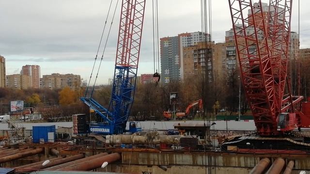 Продолжение монтажа питерского щита-гиганта Надежда S-782 на станции метро Кунцевская БКЛ 06.11.2020 смотреть онлайн