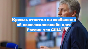 Кремль ответил на сообщения об «ошеломляющей» идее России для США