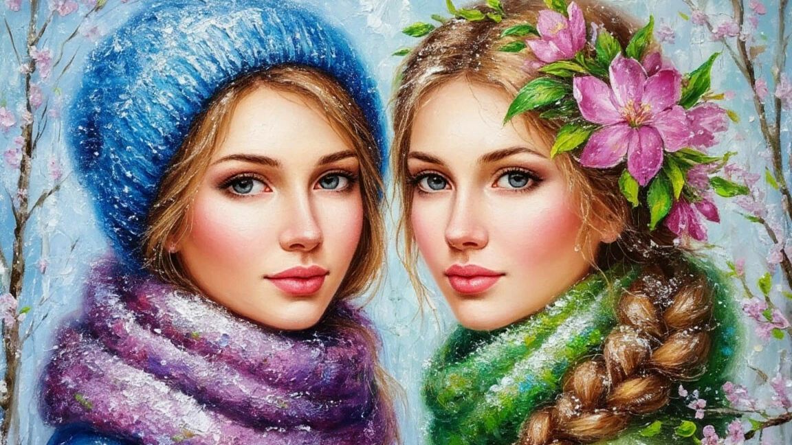 ©Зима с Весною встретились. Сергей Весенин-стихи смотреть онлайн