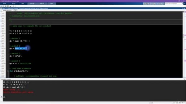 11. Vector-vector multiplication the dot product