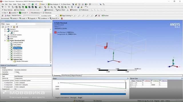 09 1D Static Structural Analysis in Ansys Workbench смотреть онлайн