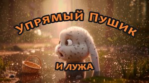 Упрямый зайчонок Пушик и лужа  | Поучительный мультик для детей | Сказка про непослушание