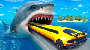 Сможет ли ламба проехать мегалодона в гта 5 ? - эксперимент в gta 5