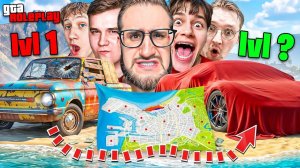 ПОИСК МАШИН ПО УРОВНЮ но ПО НОВЫМ ПРАВИЛАМ! 20 СЛУЧАЙНЫХ МАШИН СПРЯТАНЫ В ГОРОДЕ! (GTA 5 RP)