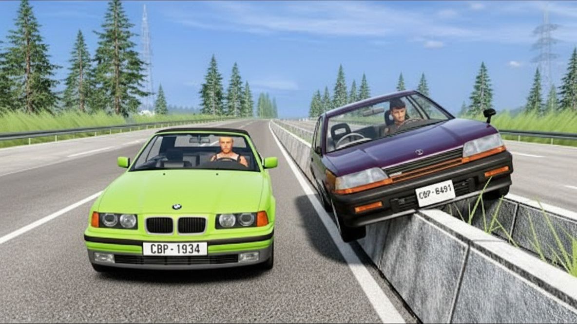BeamNG Drive - Аварии на высокой скорости смотреть онлайн