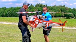 Демонстрация полёта "SA-319 ALOUETTE 3" Радиоуправляемый вертолёт