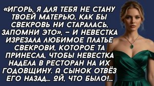 Невестка изрезала любимое платье свекрови, которое та принесла, чтобы невестка надела на годовщину