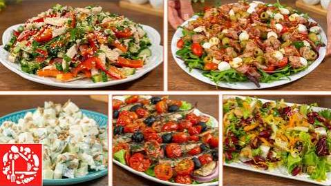 5 САЛАТОВ БЕЗ МАЙОНЕЗА 🥗😍👍 Быстрые и Вкусные салаты на Праздничный Стол
