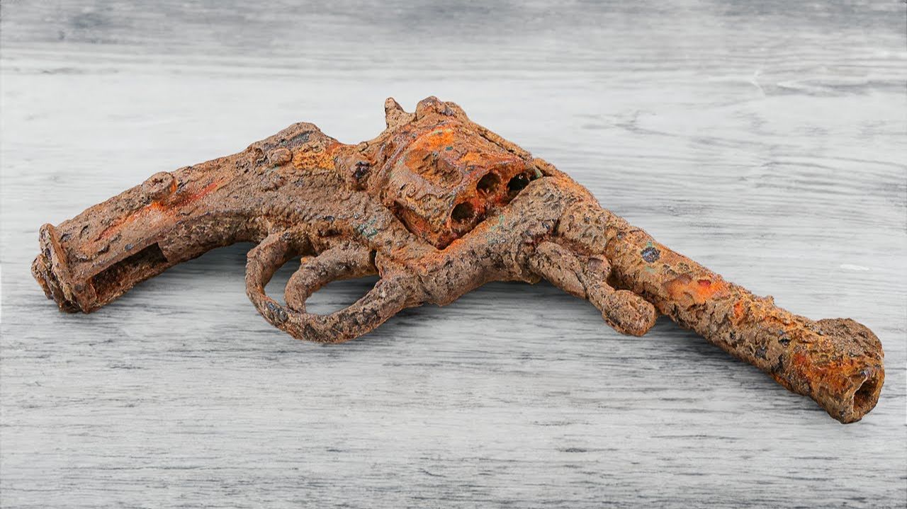 СССР Нагант | Реставрация старого ржавого револьвера