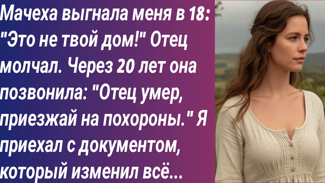 Истории для Вас/Мачеха выгнала меня в 18: «Это не твой дом!» Отец молчал. Через 20 лет она позвонила